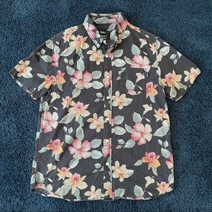 Huf floral button down short sleeve shirt